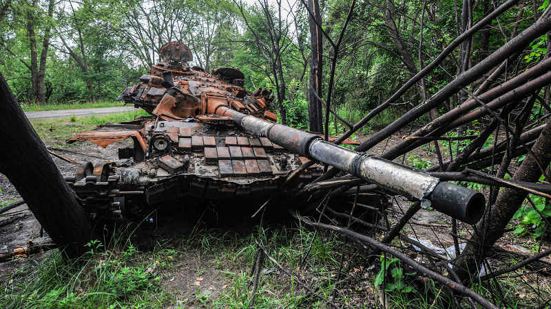 Tanque ruso destruido